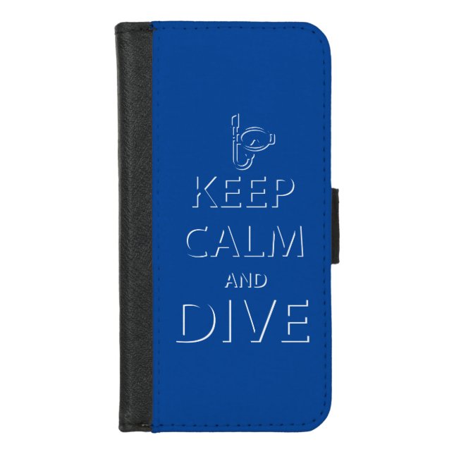 Keep calm and dive iPhone wallet case (Front)