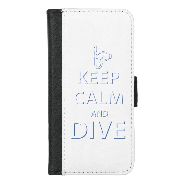 Keep calm and dive iPhone wallet case (Front)