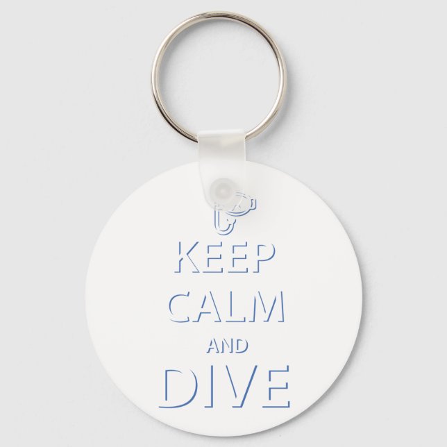 Keep calm and dive keychain (Front)