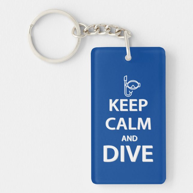 Keep calm and dive keychain (Front)