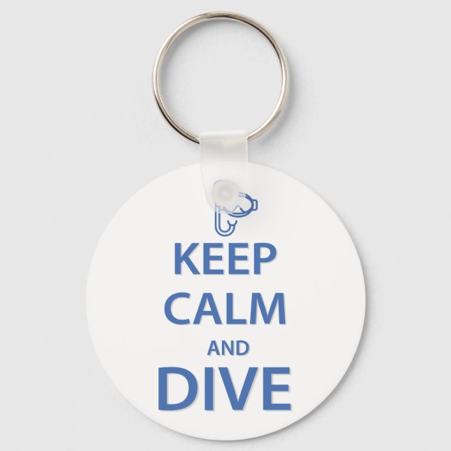 Keep calm and dive keychain (Front)