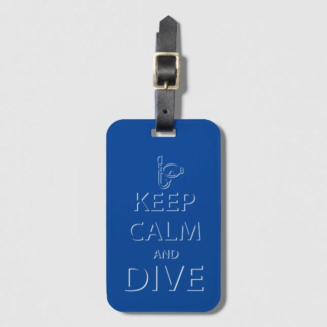 Keep calm and dive luggage tag (Front Vertical)