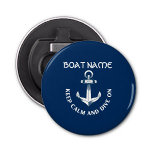 Keep Calm And Dive On,Anchor Navy Blue Bottle Opener