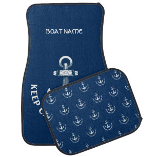 Keep Calm And Dive On,Anchor Navy Blue Car Floor Mat