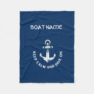 Keep Calm And Dive On,Anchor Navy Blue Fleece Blanket
