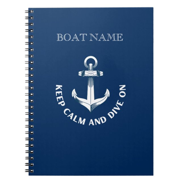 Keep Calm And Dive On,Anchor Navy Blue  Notebook (Front)