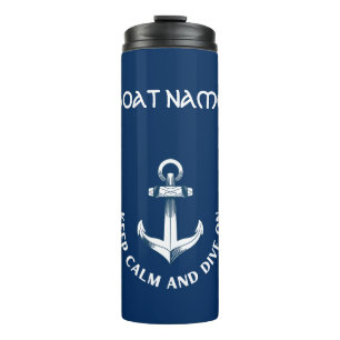 Keep Calm And Dive On,Anchor Navy Blue  Thermal Tumbler