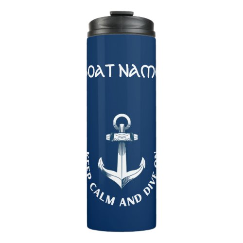 Keep Calm And Dive OnAnchor Navy Blue  Thermal Tumbler