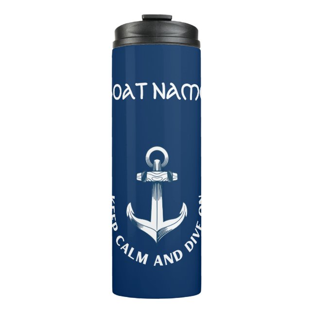 Keep Calm And Dive On,Anchor Navy Blue  Thermal Tumbler (Front)