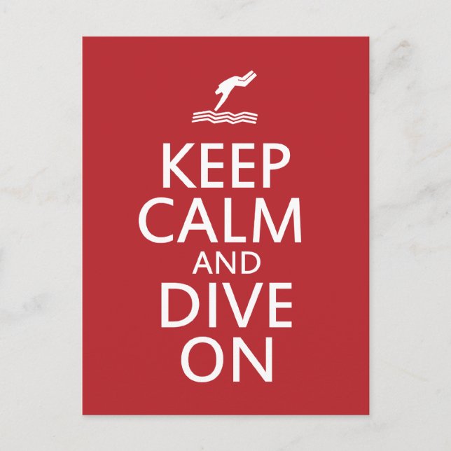 Keep Calm and Dive on Postcard (Front)