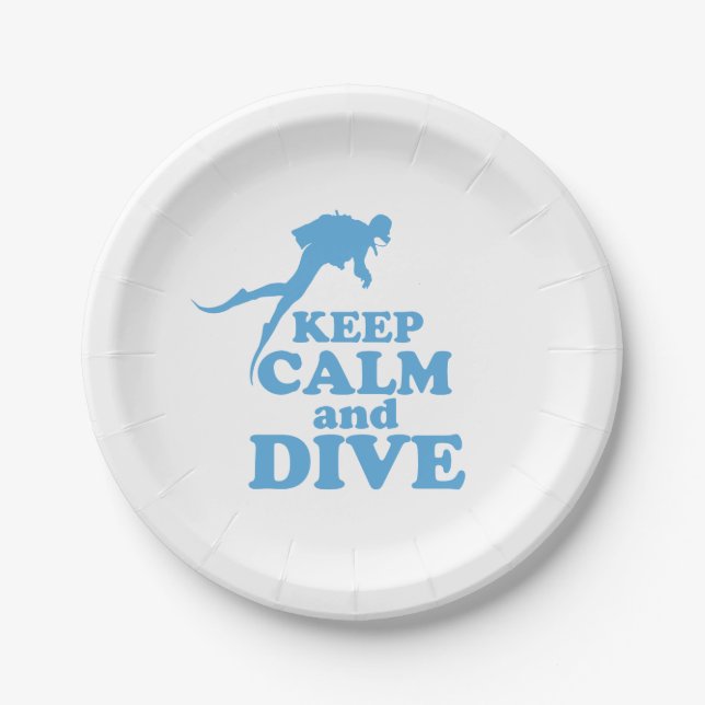 Keep calm and dive paper plates (Front)
