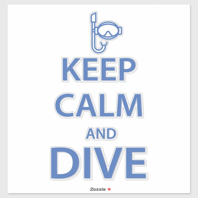 Keep calm and dive sticker (Sheet)