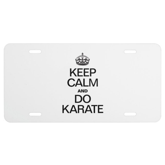 KEEP CALM AND DO KARATE.ai License Plate (Front)