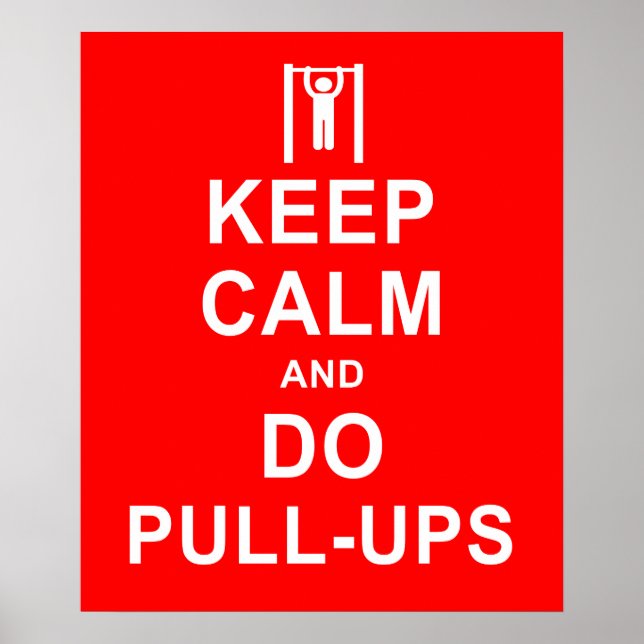 Keep Calm and Do Pull-Ups Exercise Motivation Poster (Front)