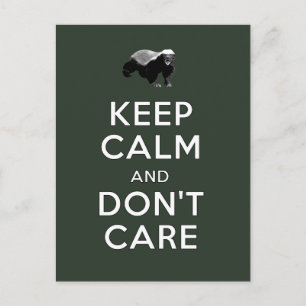 Keep Calm and Don't Care Postcard