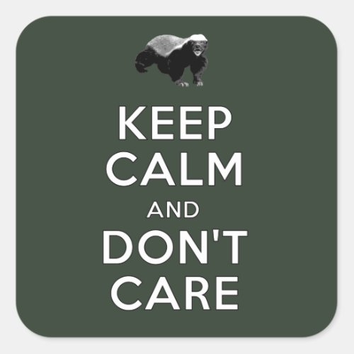 Keep Calm and Dont Care Square Sticker