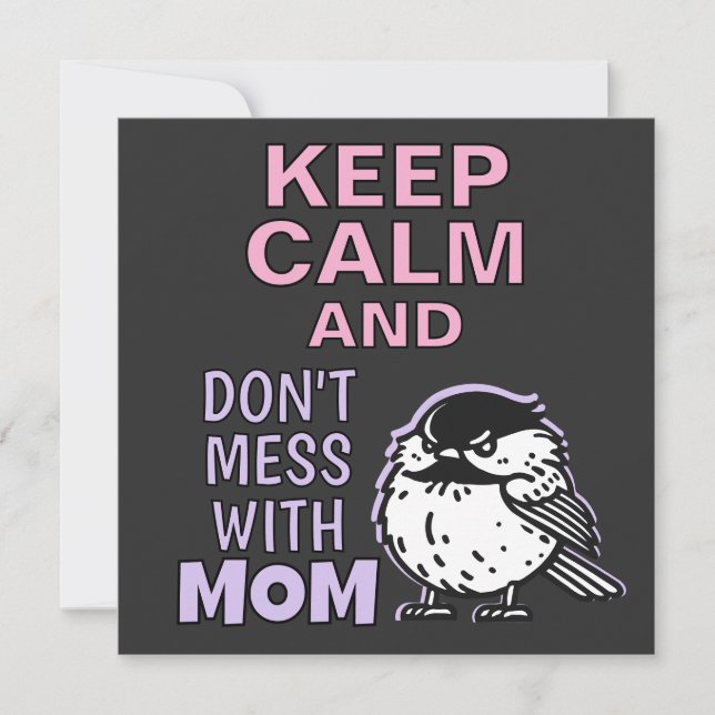 Keep Calm And Don't Mess With Mom Holiday Card (Front)