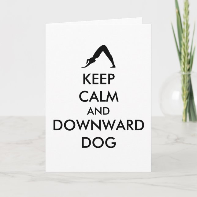 Keep Calm and Downward Dog Card (Front)