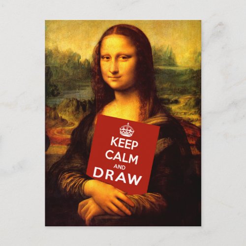 Keep Calm And Draw Postcard