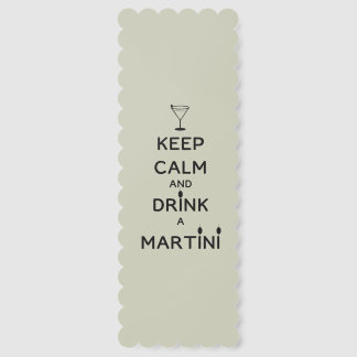 Keep Calm and Drink A Martini  Funny Bookmarks