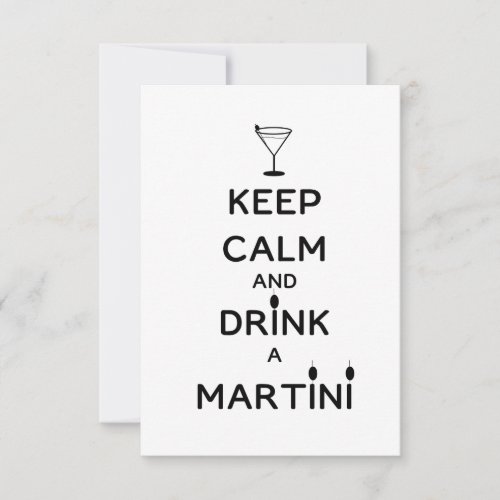 Keep Calm and Drink A Martini Personalized Announcements