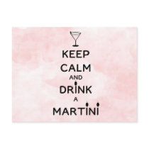 Keep Calm and Drink A Martini Postcard