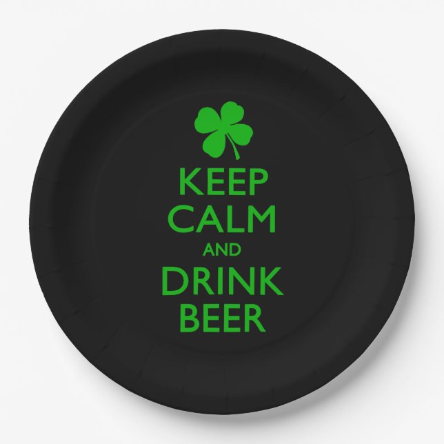 Keep Calm And Drink Beer Paper Plates (Front)