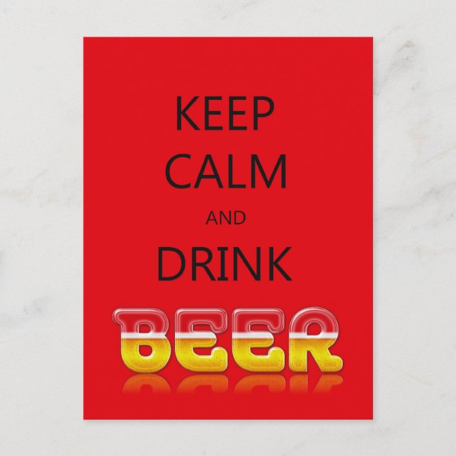 Keep calm and drink beer postcard (Front)
