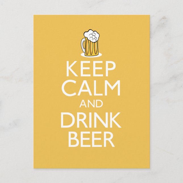 Keep Calm and Drink Beer Postcard (Front)