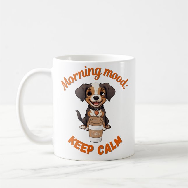 Keep Calm and Drink Coffee – Dog Lover Digital Art Mug (Left)