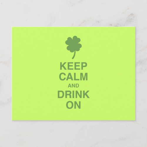 Keep Calm and Drink On Postcard