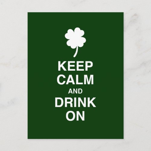 Keep Calm and Drink On Postcard