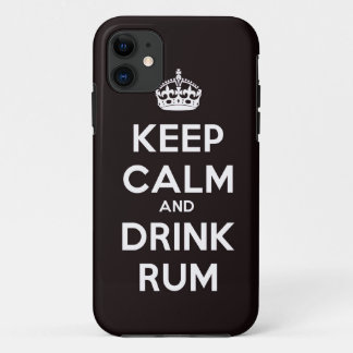 Keep calm and Drink Rum alcohol drinking pirate sh iPhone 11 Case