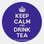 Keep Calm And Drink Tea Classic Round Sticker at Zazzle