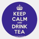 Keep Calm and Drink Tea Classic Round Sticker
