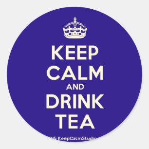 Keep Calm and Drink Tea Classic Round Sticker