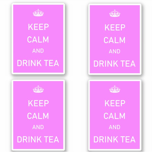 Keep Calm and Drink Tea Meme Sticker (Front)