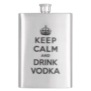 Keep calm and drink vodka hip flask