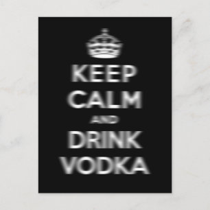 Keep calm and drink vodka postcard