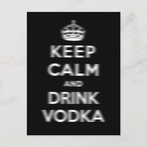 Keep calm and drink vodka postcard