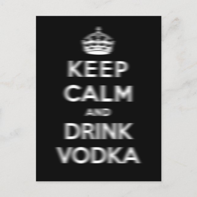 Keep calm and drink vodka postcard (Front)