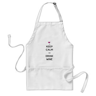 Keep Calm and Drink Wine Adult Apron