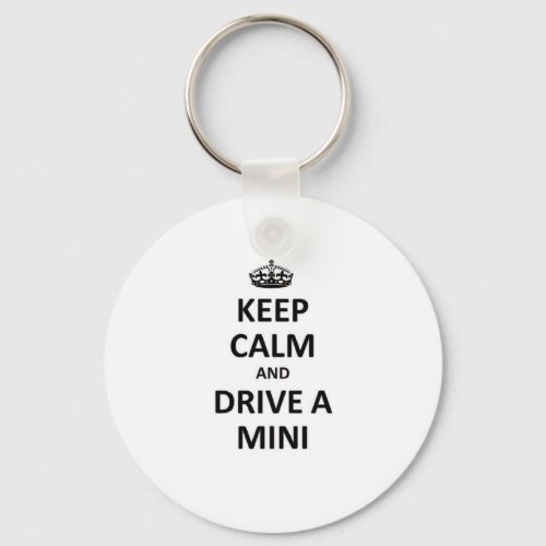 Keep calm and drive a mini keychain