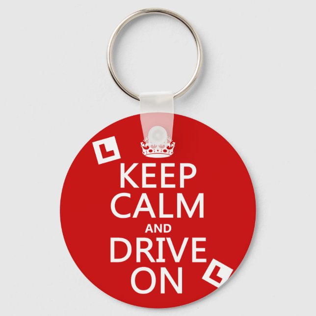 Keep Calm and Drive On (learner) Keychain (Front)