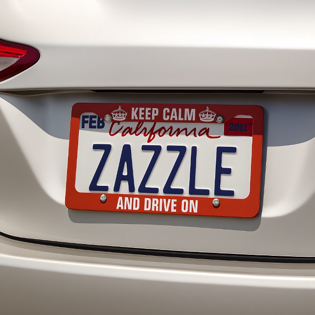 Keep Calm and Drive On License Plate Frame (Keep calm and drive on!)