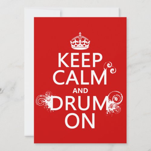 Keep Calm and Drum On (any background color) Custom Announcement