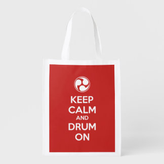 Keep Calm and Drum On Grocery Bag
