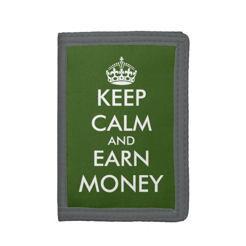 Keep calm and earn money funny mens wallet