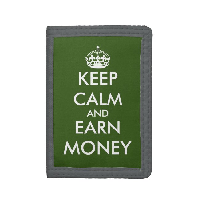 Keep calm and earn money funny men's wallet (Front Vertical)