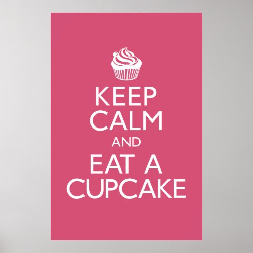 Keep Calm and Eat A Cupcake Poster